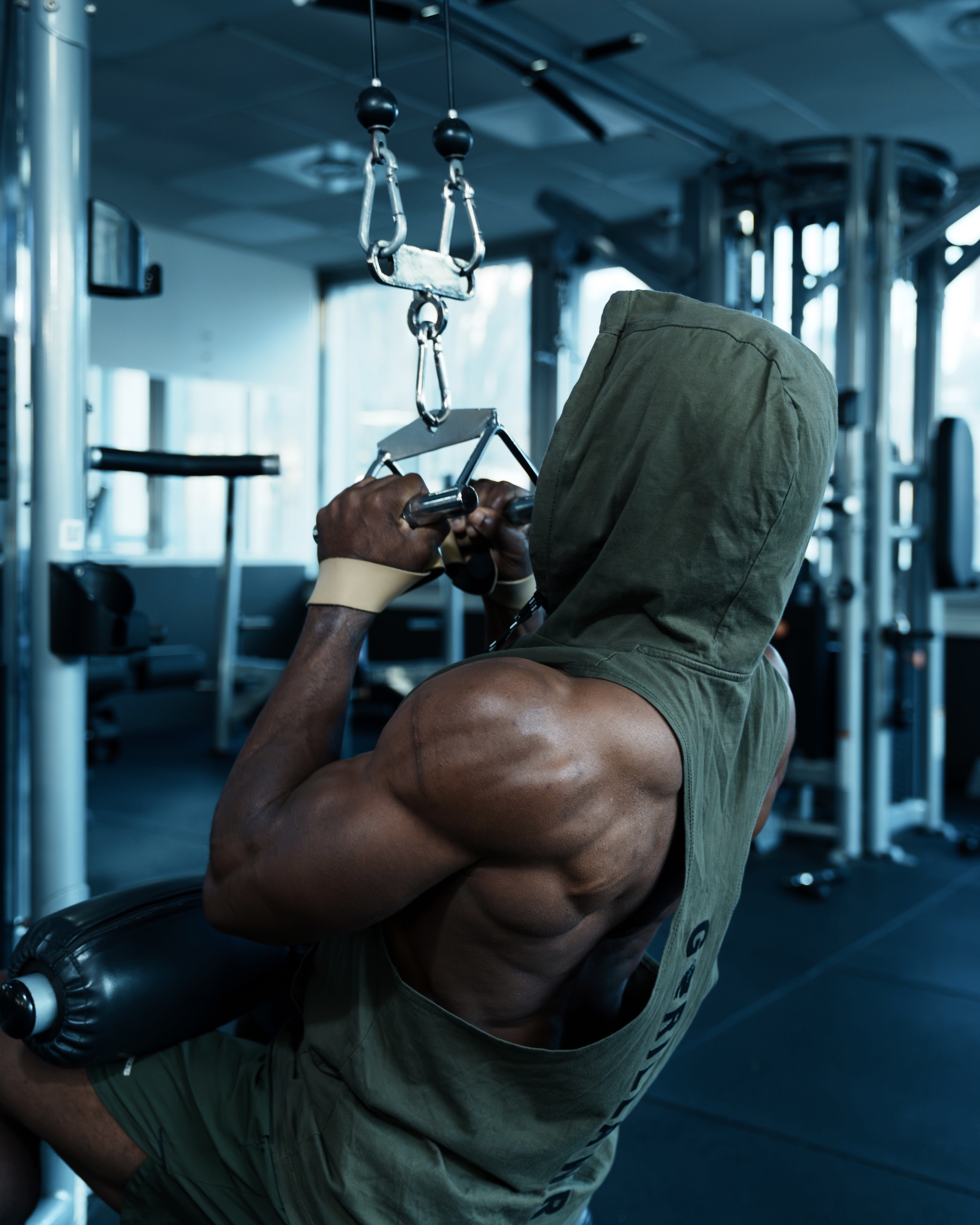 Basile en entraînement de musculation